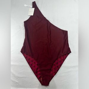 Baiia One Piece Reversible Wrap Suit Swimsuit Reversible One Shoulder Body Piece